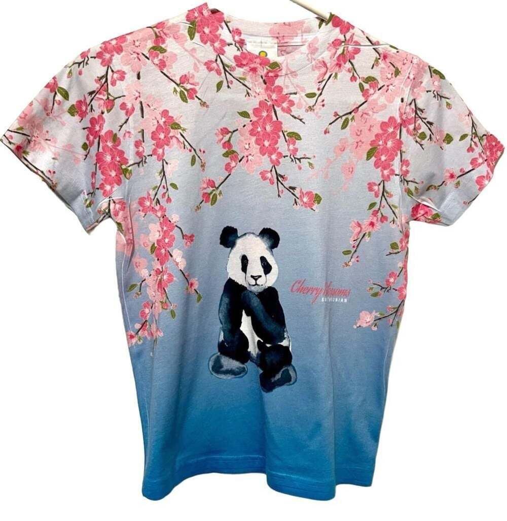 Smithsonian Institution Youth Medium Panda Cherry Blossom All-Over Print T-Shirt
